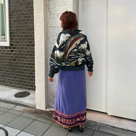 USA製 両面お魚デザインニット