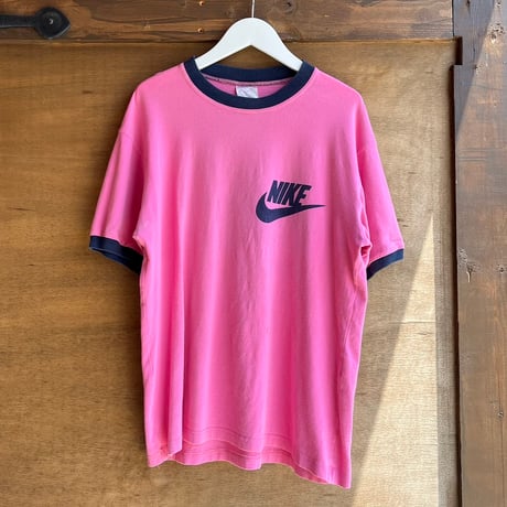 90s NIKE ロゴプリントリンガーTシャツ