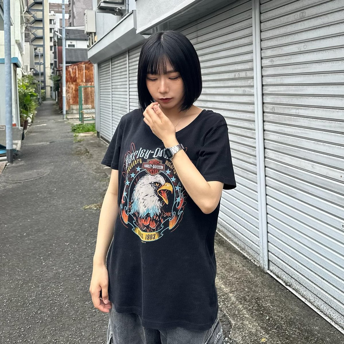 ハーレーダビッドソンイーグル両面プリントTシャツ | CUSTOM FEVER