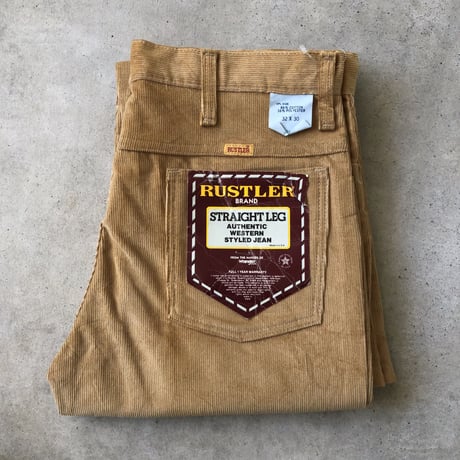 未使用USA製 80's RUSTLER コーデュロイパンツ  ストレート W32×L30