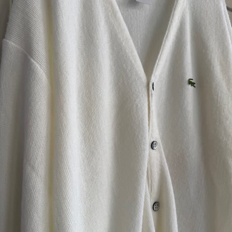 USA製LACOSTEアクリルニットカーディガン L