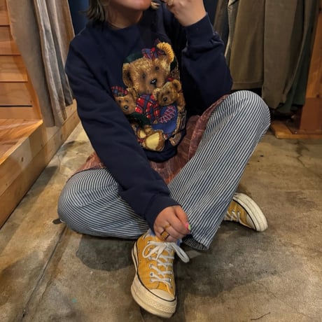 USA製 Hanes クマさんラグランスウェット
