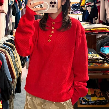 90s Eddie Bauer ハーブボタンニット