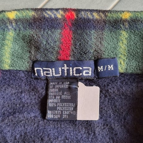 90s USA製 nautica チェック柄フリース