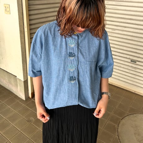 チロリアンシャツ ブルー