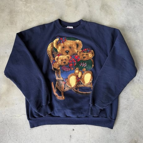 USA製 Hanes クマさんラグランスウェット
