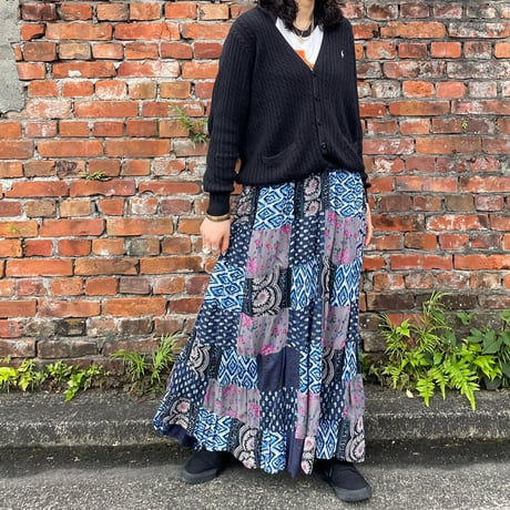 パッチワークロングスカート