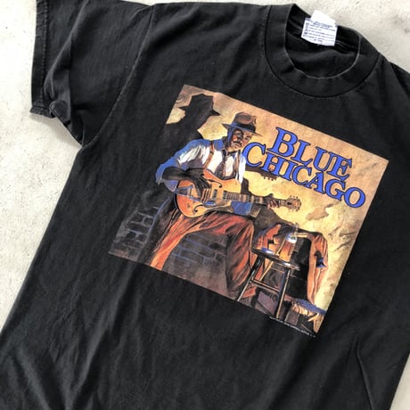 90's USA製 BLUE CHICAGO アートT