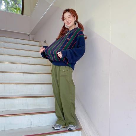 TOMMY HILFIGERストライプコットンニット