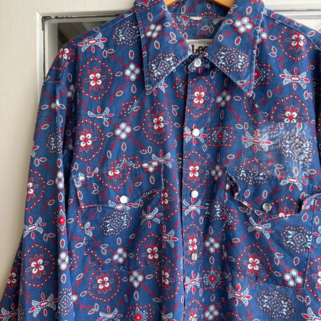 USA製 70's Leeウエスタン総柄シャツ