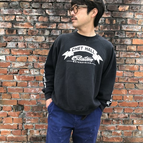 80's-90's バイカー系袖プリントスウェット