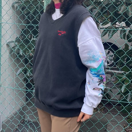 USA製Reebokスウェットベスト