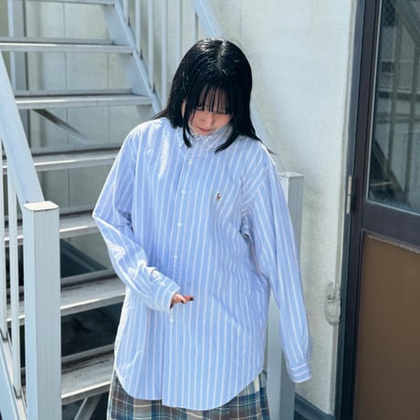 Ralph Lauren  刺繍入り長袖ストライプシャツ