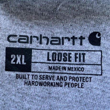 carhartt袖プリントビッグパーカー