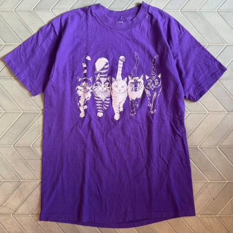 80s USA製 猫ちゃん両面プリントTシャツ
