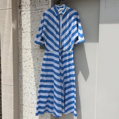 USA製 ミックスストライプシャツワンピース