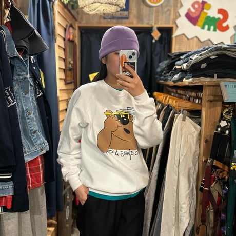 90's USA製サングラスくまさんスウェット