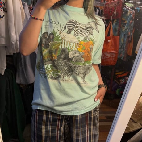 USA製 Hanes 両面アニマルプリントTシャツ