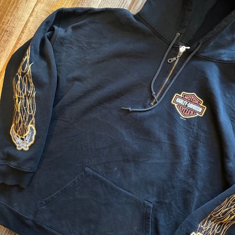 USA製HARLEY DAVIDSON ハーフジップフーディ 2X