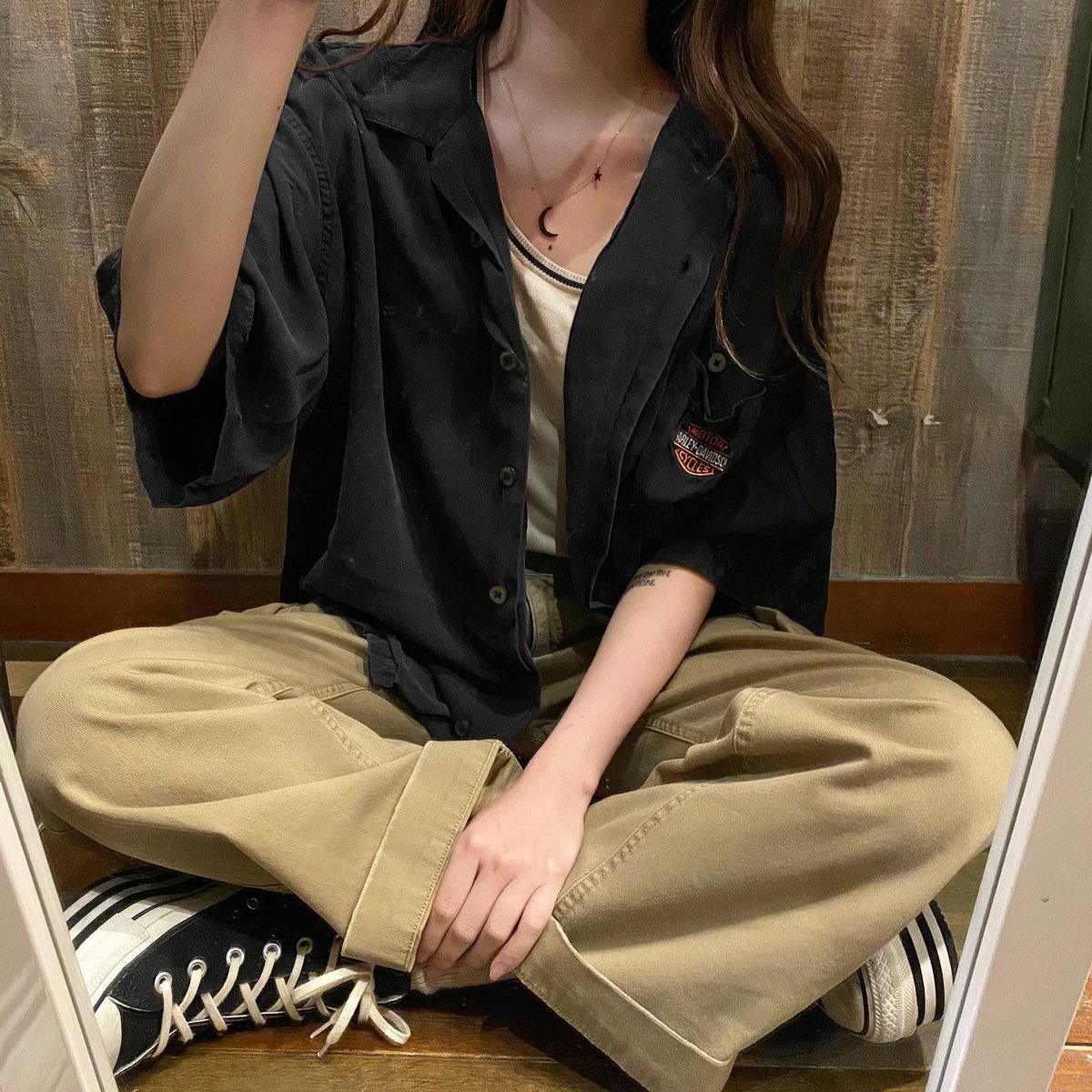 激レア　Harley Davidson シルクシャツ fit=scale-down,w=1200