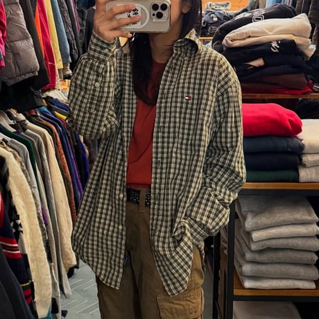 90s Tommy hilfiger チェックシャツ