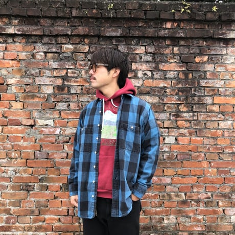 ヘビーネル ST JOHN'S BAY  青×黒ブロックチェック