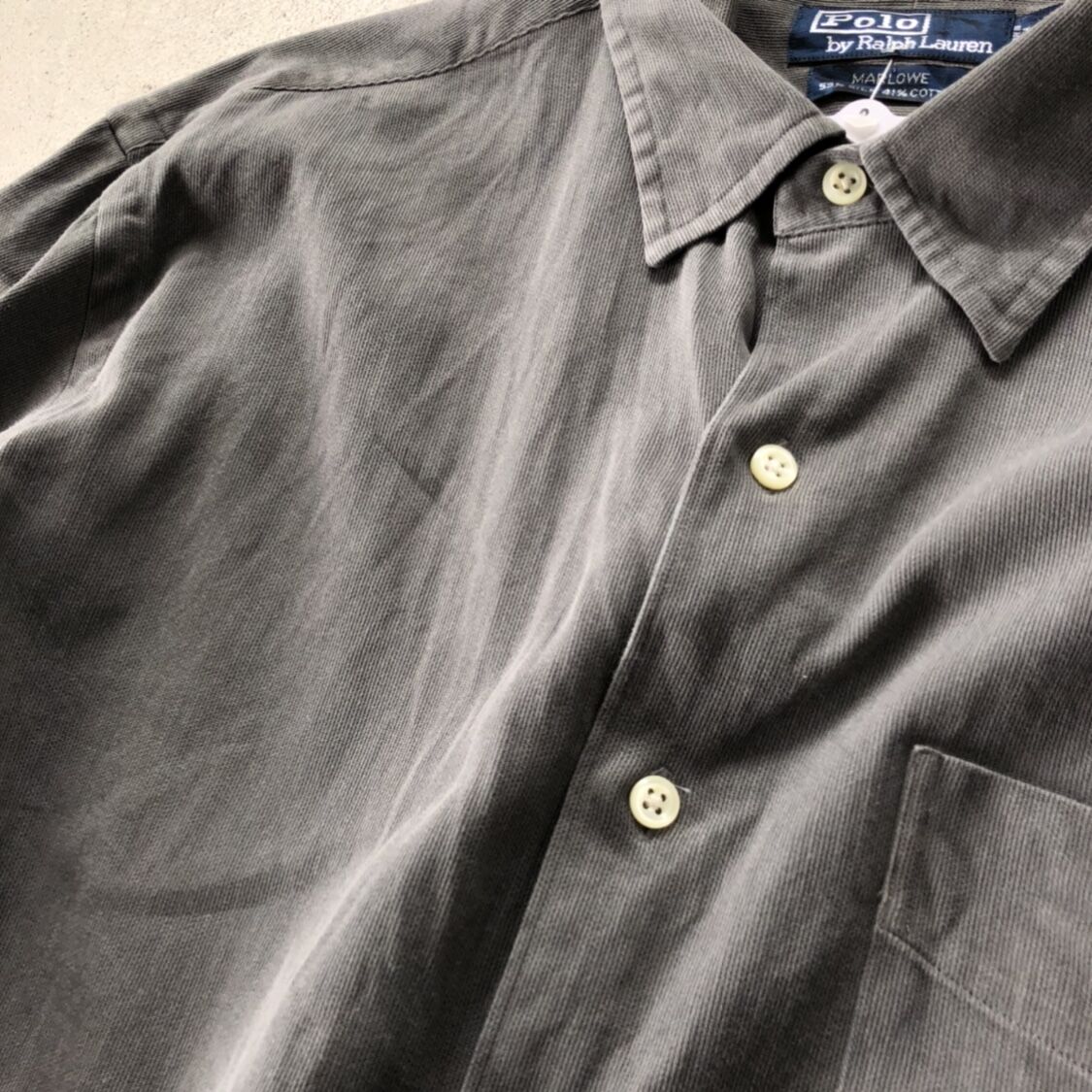 Ralph Lauren 無地シャツ 〝MARLOWE〟L グレー | CUSTOM FEVER
