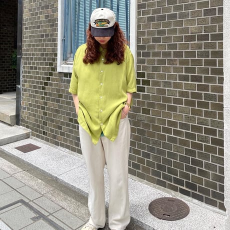 ウェーブ柄シルクシャツ