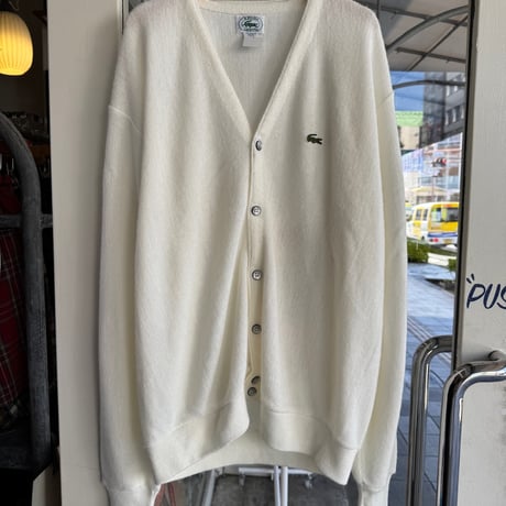 USA製LACOSTEアクリルニットカーディガン L