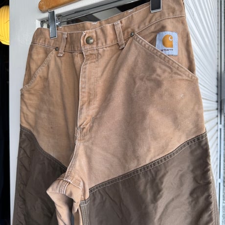 USA製 90's Carhartt Nylon Double Knee Hunting Pants 茶 W32×L30
