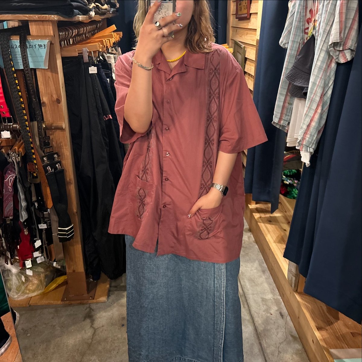 さまんさ様　未使用品　GUAYABERA VAMOS キューバシャツ さまんさ様 未使用品 GUAYABERA VAMOS キューバシャツ 00s USED