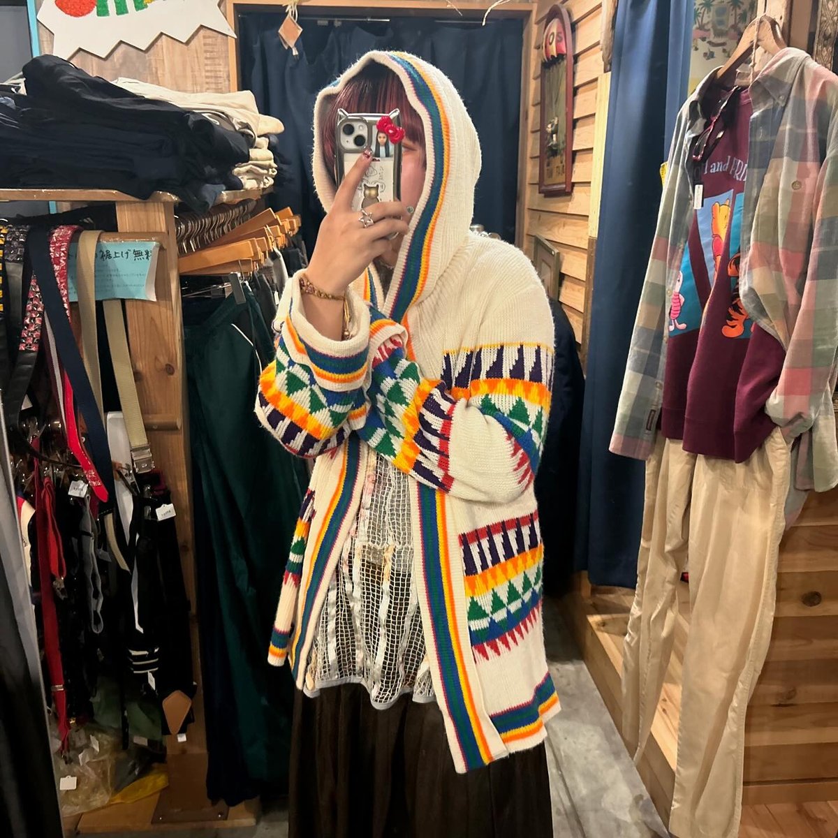 フード付きカラフルカーディガン | CUSTOM FEVER