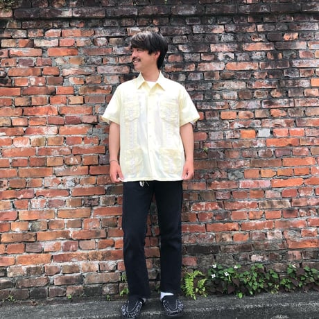 半袖キューバシャツ  黄色