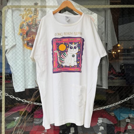 USA製 総柄ネコTシャツ