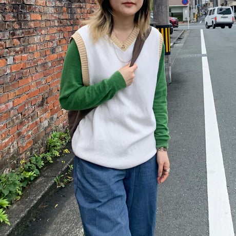 tommyコットンニットベスト