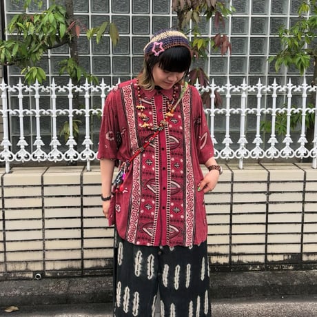 総柄半袖シャツ