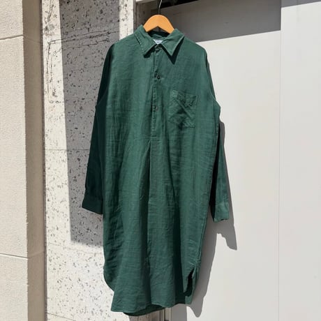 ハーフボタンロングシャツ