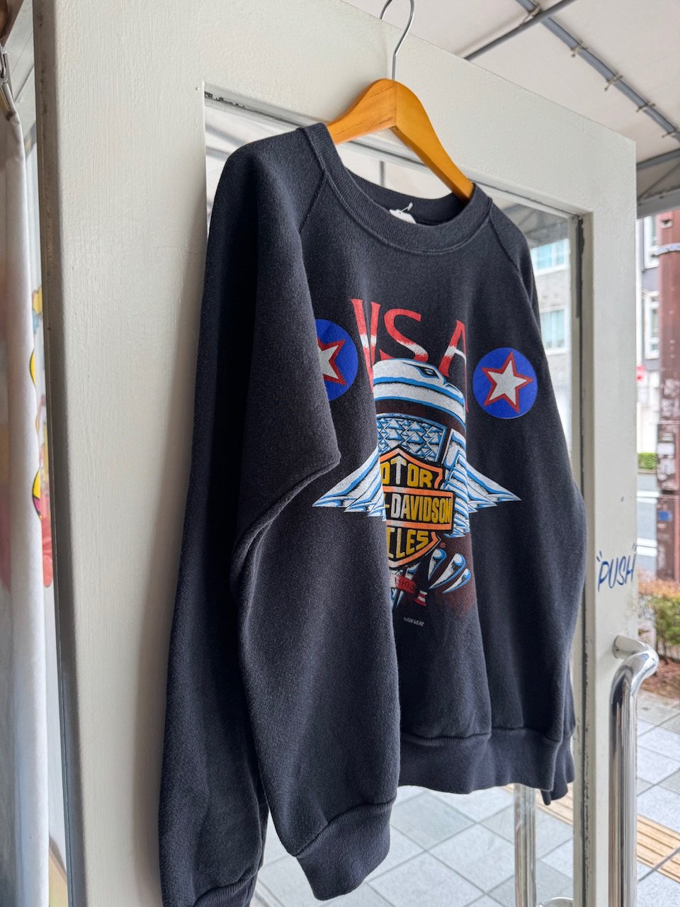 90s Harley Davidson ハーレー プリントスウェット USA製 古着 90年代 ハーレーダビッドソン Harley-Davidson 3D EMBLEM