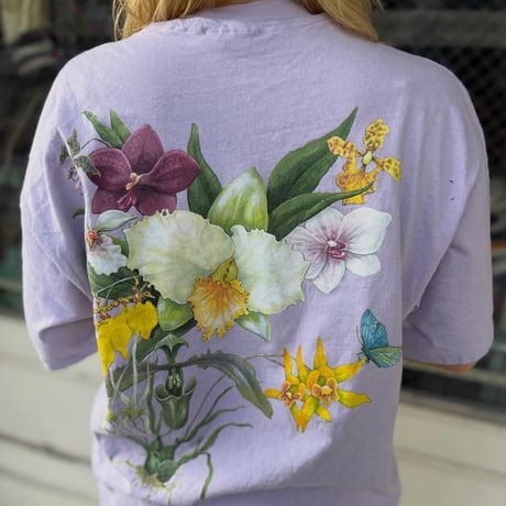 USA製 Hanes お花バックプリントTシャツ