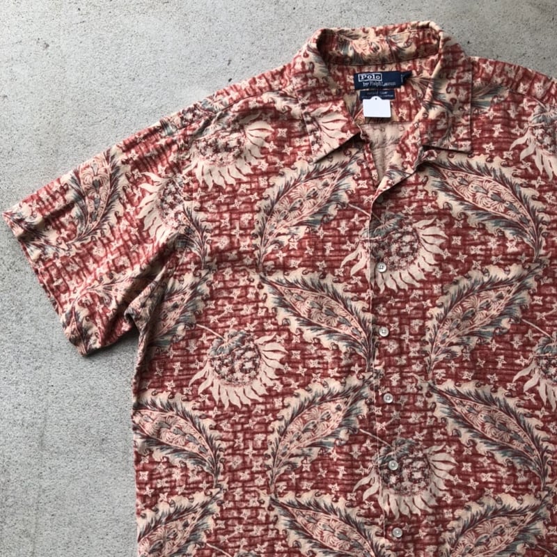 ラルフローレン オープンカラー シャツ VINTAGE CAMP XL POLO RALPH LAUREN - ポロラルフローレン オープンカラーシャツ