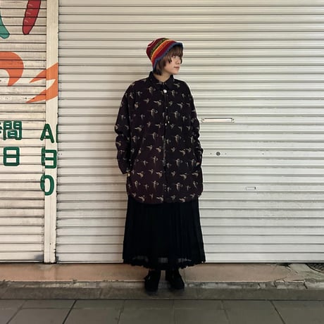 REDHEAD 鳥柄 細畝コーデュロイシャツ