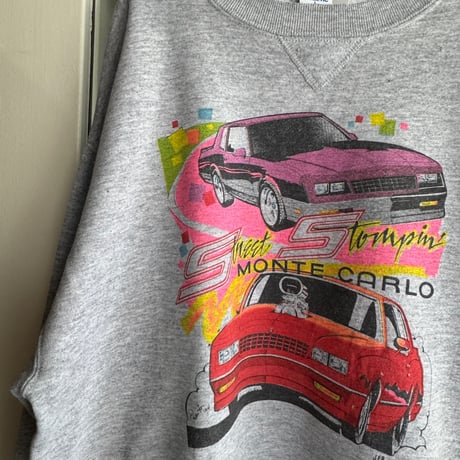 〜90's RUSSELL アメ車プリントスウェット L
