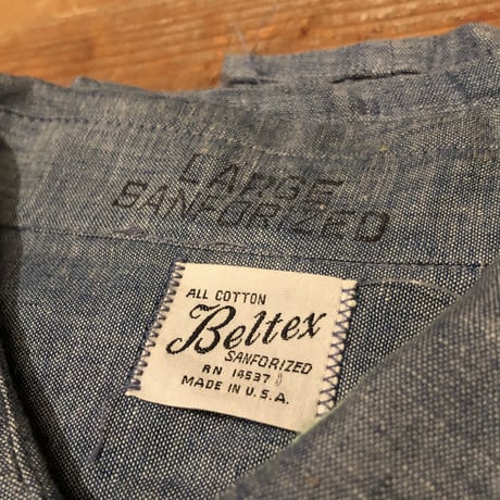 60's〜Beltex 半袖100%コットンシャンブレー L