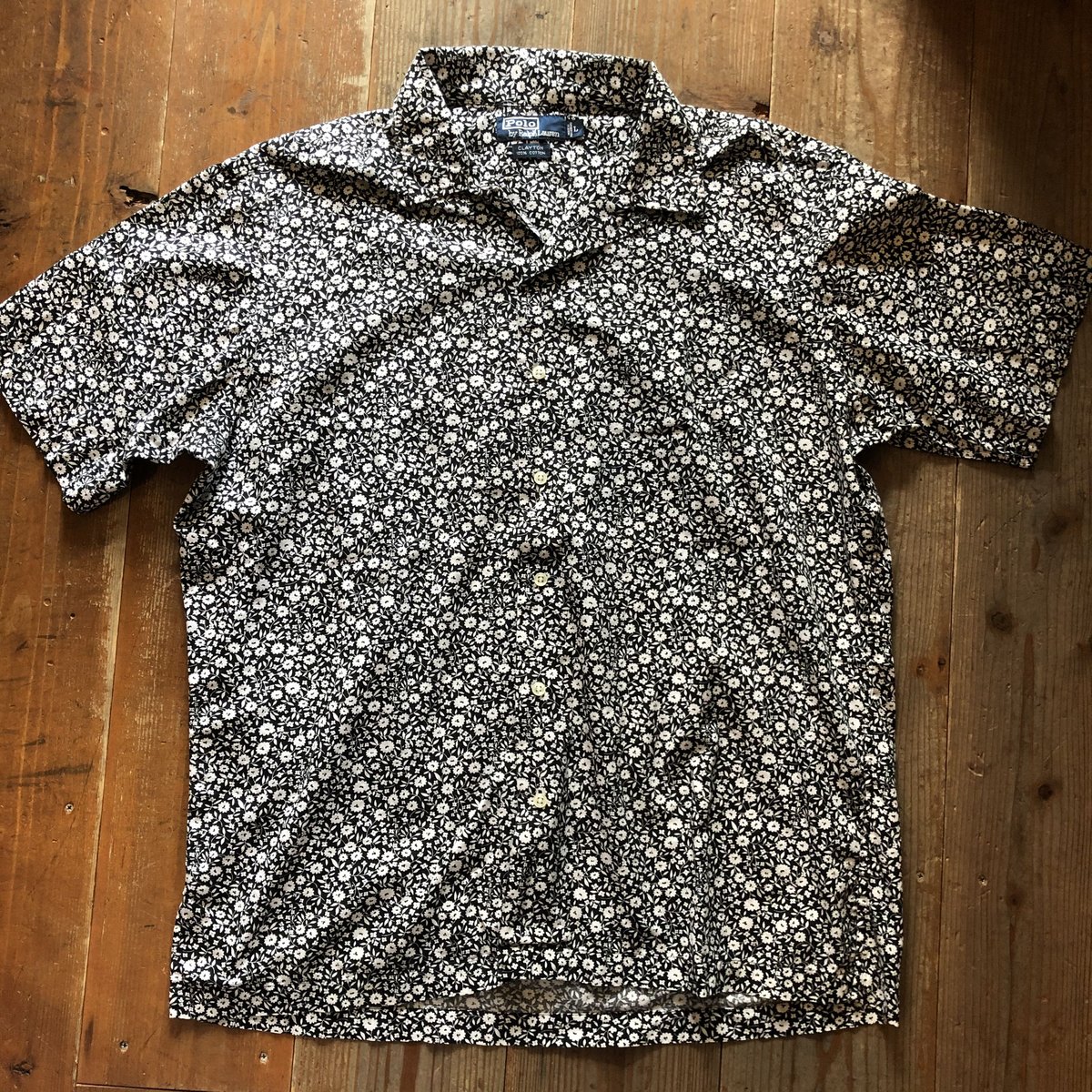 Ralph Lauren白黒花柄オープンカラーシャツ | CUSTOM FEVER Ralph Lauren白黒花柄オープンカラーシャツ | CUSTOM FEVER