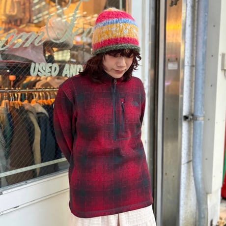 THE NORTH FACE チェック柄ハーフジップフリース