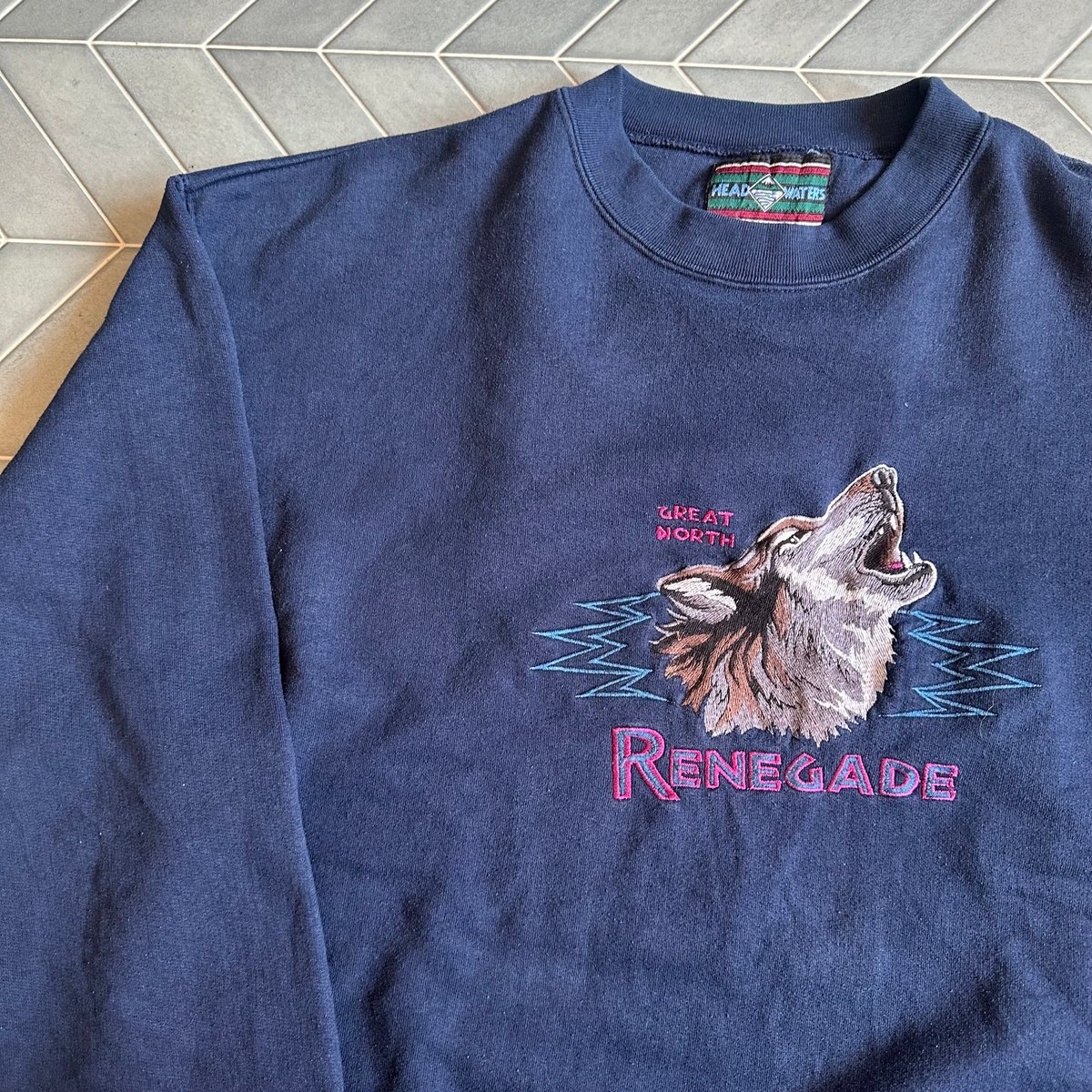 狼プリント スウェット 90s USA製 全面プリントアニマルスウェット | CUSTOM FEVER