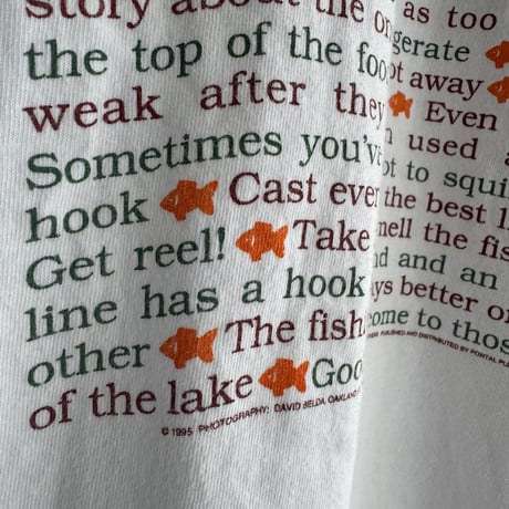 90's USA製〝Fishing〟プリントTシャツ　XL