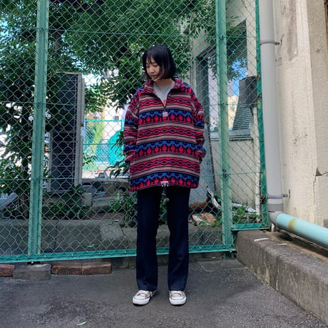 ネイティヴ柄ハーフジップフリースPO