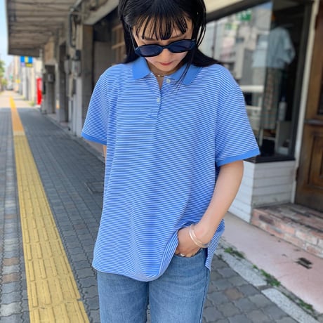 L.L.Bean細ボーダーポロシャツ