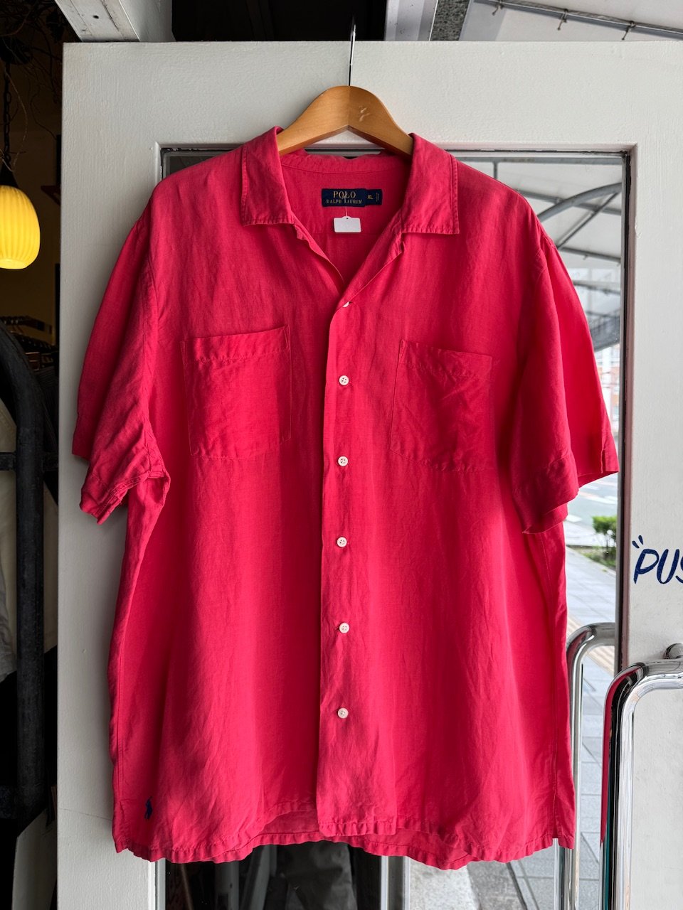 【美品】ラルフローレン シルク　リネン　オープンカラーシャツ　3XLT ラルフローレン CLASSIC FIT オープンカラー 半袖リネンシルク